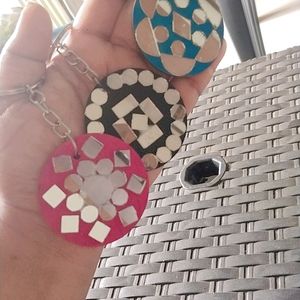 Keychains Handmade Mirror Work(Buy Any 3)