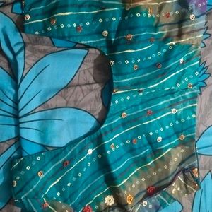 Sea Green Coloured Net Saree