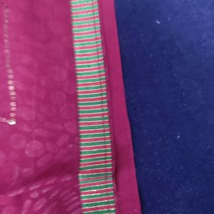 Maroon Jamki Saree