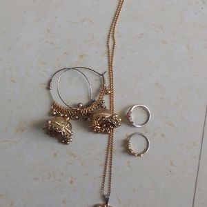 Earings Jhumka, Locket With Free Ring