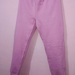 Women Lavender Mid Rise Joggers Stretchable