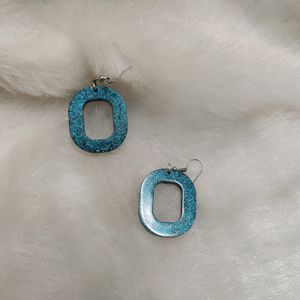 Blue Glitter Earrings