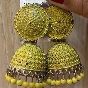 Yellow Ethnic Earrings