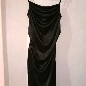 Hot Cowl Neck Satin Dress