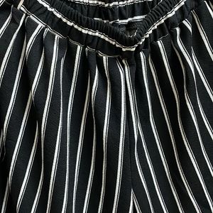 Black & White Striped Pant For Office Wear