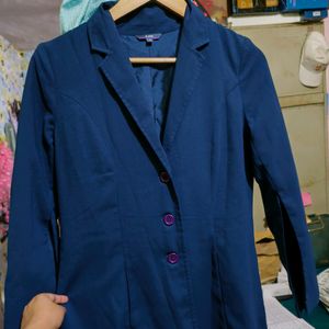 Ajio Navy Blue Full Sleeves Blazer