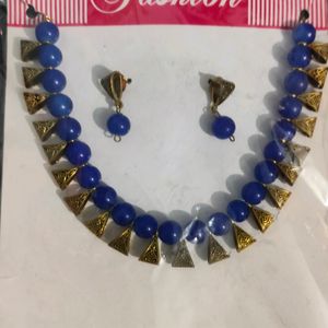 Blue Beads Necklace Set