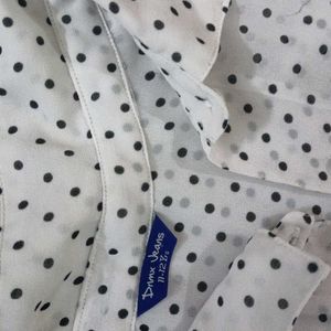 White Shirt With Polka Dots