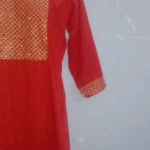 Red Sequin Kurta💖