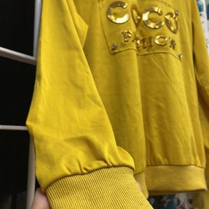 COCO fashion Yellow Tee Sweatshirt