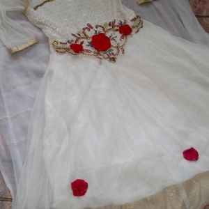 White Anarkali