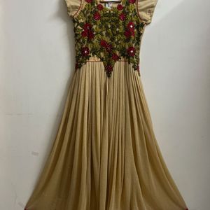 Floral Embroidery Long Frock