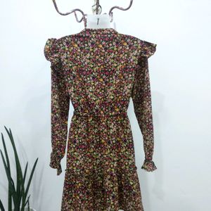 Floral Printed Flared Dress