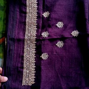 Heavy Wine Shade Bridal Saree With Plastic Box