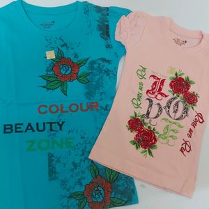 Combo Of T-shirt For Girls Stylish, 60cm. And 45cm