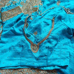 Blue Coloured Partywear Heavy Saree