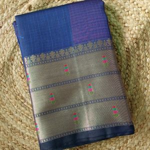 Banarasi Cotton Jacquard Silk Saree 💜