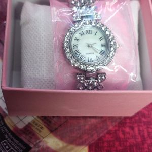 Party Wear Watch With Chain Set And Ring