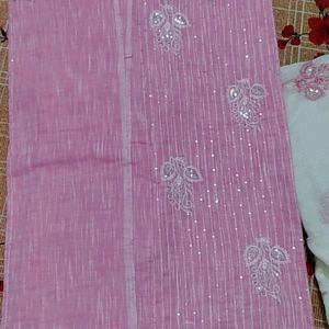 New Fine Pure Cotton Pink Suit Fabric