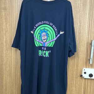 Oversized Rick And Marty Navy Blue T-shirt