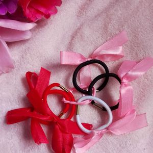 Pack Of 5 Coquette Bow Rubber Bands