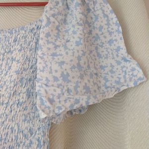 Korean Crop Top With Floral Print For Women