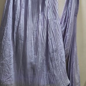 Lilac Color Stitched Saree Wid Full Sleeves Jacket