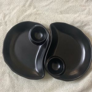 Serving Snacks - Black Color, Mango Shape (20 * 18