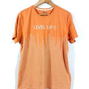 Orange Printed T-Shirt (Men)