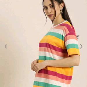 Moda Rapido Women Oversized ||Size L|| Candy Strip