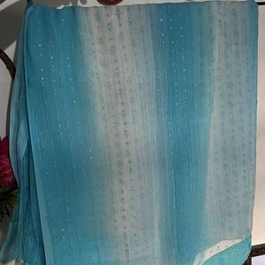 Women Blue White Dupatta