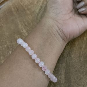 Natural Rose Quartz Round Crystal Bracelet