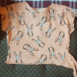 Cute Rabbit Crop Tshirt