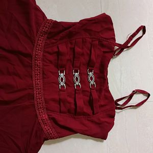 Maroon Dark Like Coffee Colour Crep Top