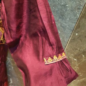 Burgundy Kurta Set