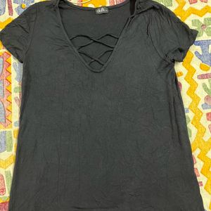 Black Crisscross Top