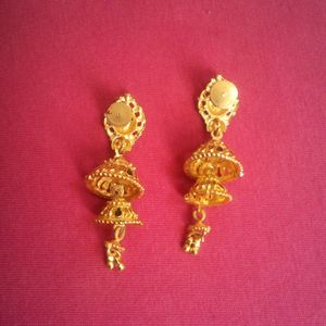 New Gold Plated Double Layer Jhumki Unused