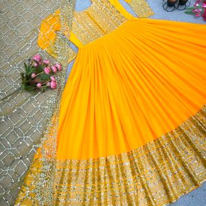 Yellow Purple Green Anarkali Dress