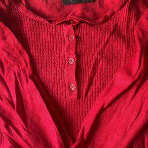 Red Woollen Top