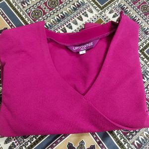 Fuchsia V NECK top