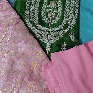 Pure Upada  Silk Jaipuri Suit