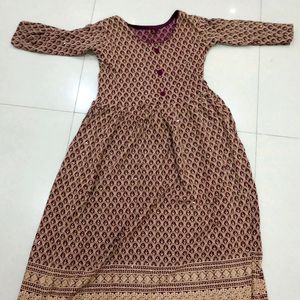 Chicken Printed Long Gown For Festive Occasion