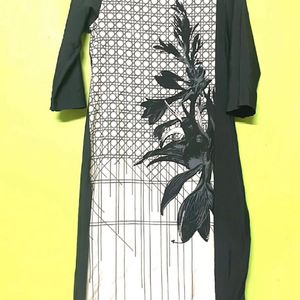 Black Printed Kurta For Women