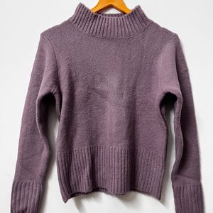 Purple High Neck Sweater