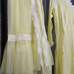 Lemon Yellow Full Fkare Kurti