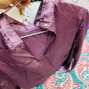 Mauve Satin Shirt For Office Wear