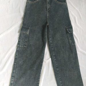 High Rise Cargo Jeans For Women & Girls