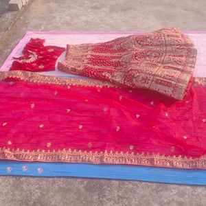 Red Velvet Bridal Lehnga