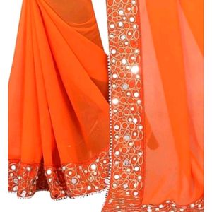 Green Orange Combo Pack Saree