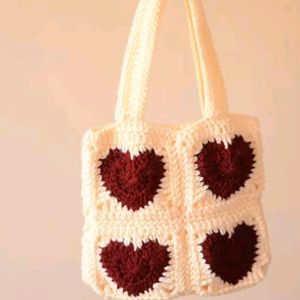 Crochet❤️🩷 Heart Shoulder Bag